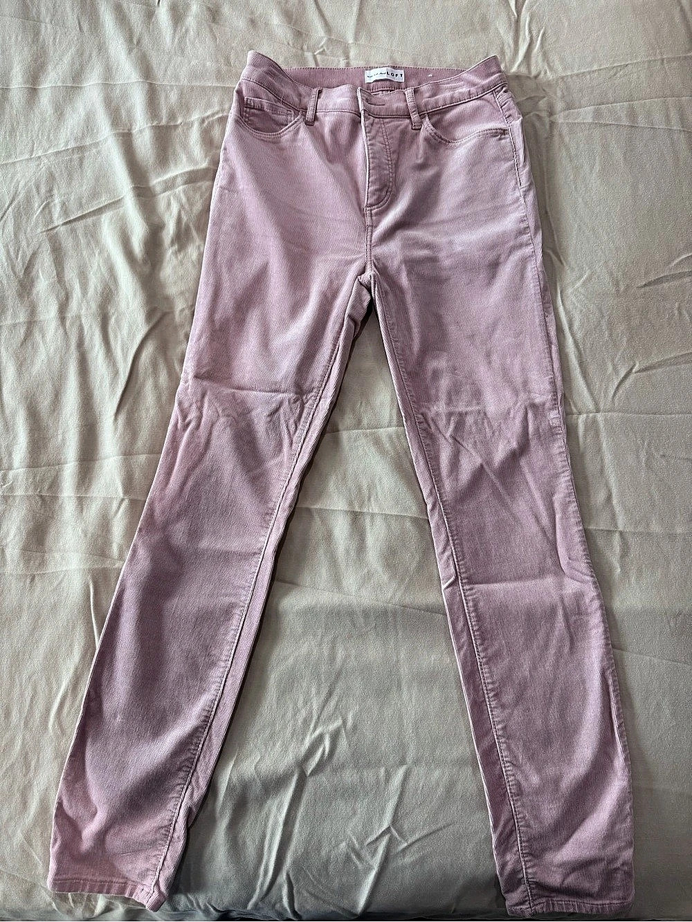 LOFT High Waist Skinny Pants in Corduroy Pants Pink Size 4